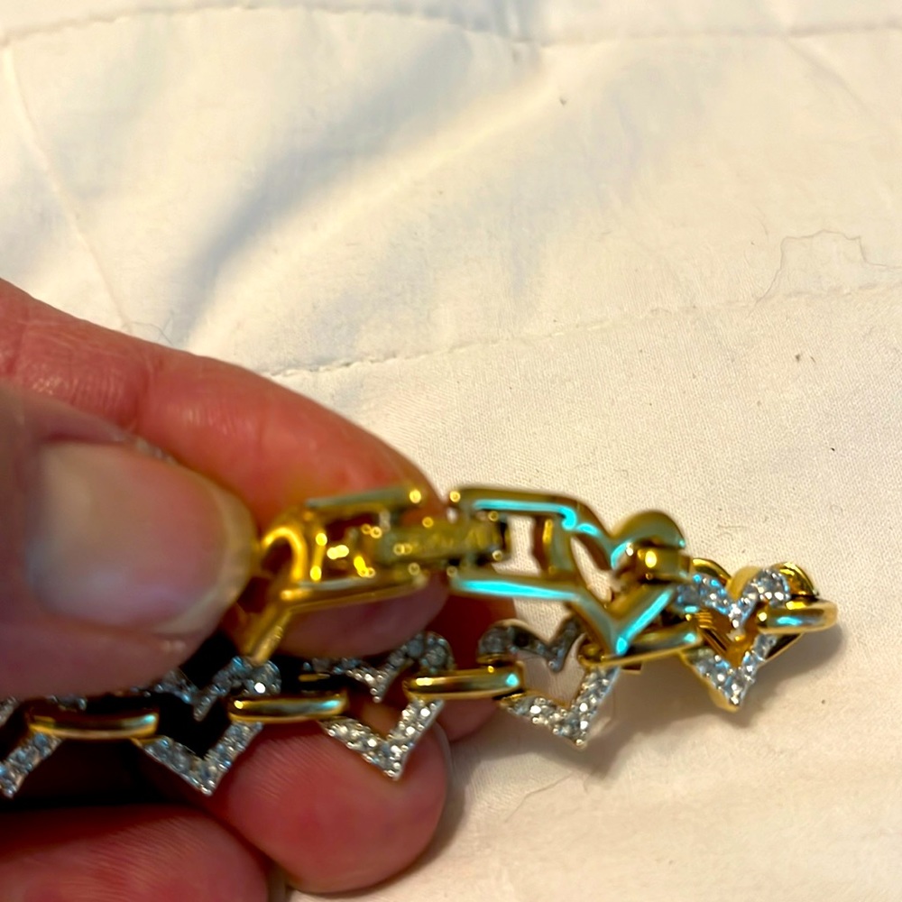 Vintage Swarovski crystal heart bracelet